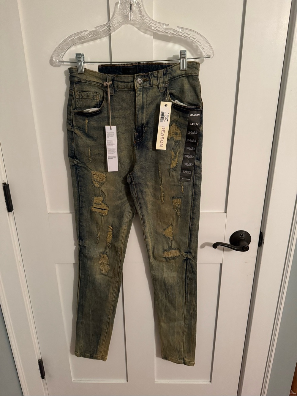 Reason Men’s Distressed Jeans size 34 x 32 slim